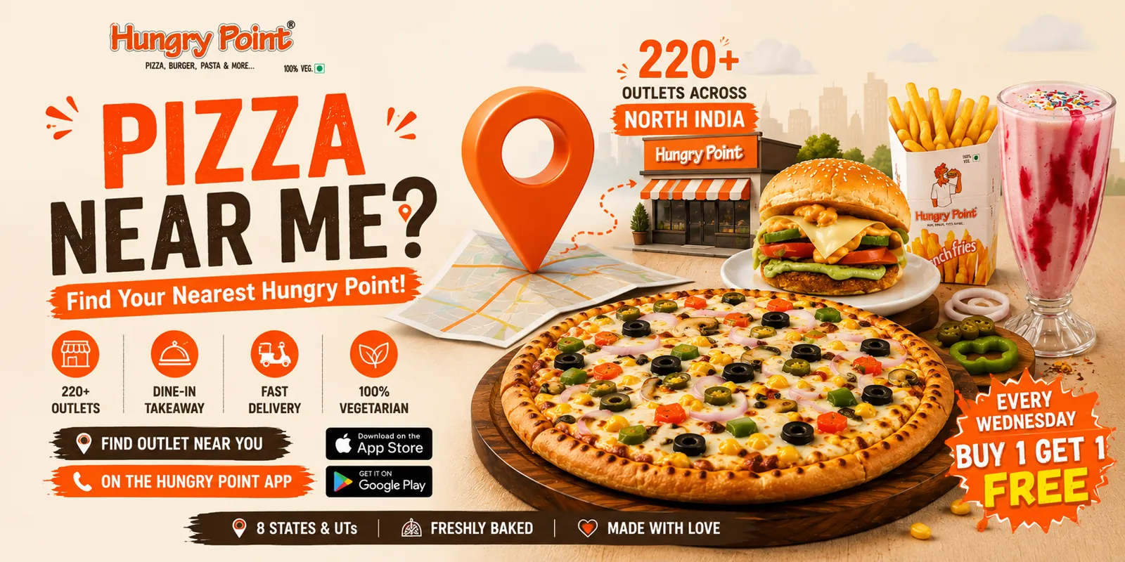 Pizza near me — find your nearest Hungry Point outlet across North India
